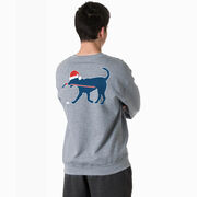 Hockey Crewneck Sweatshirt - Santa Hockey Dog (Back Design)