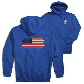 Hockey Hooded Sweatshirt - Hockey Laces Flag (Back Design)