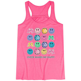  Cheerleading Flowy Racerback Tank Top - Cheer Makes Me Happy