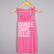 Hockey Flowy Racerback Tank Top - Dangle Snipe Celly Words