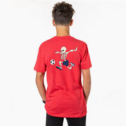 Soccer Short Sleeve T-Shirt - Skeleton Striker (Back Design)