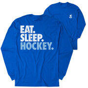 Hockey Tshirt Long Sleeve - Eat. Sleep. Hockey (Back Design)