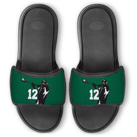 Guys Lacrosse Repwell&reg; Slide Sandals - Lax Jumpshot with Number