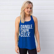 Hockey Flowy Racerback Tank Top - Dangle Snipe Celly Words