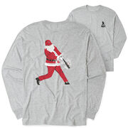 Baseball Tshirt Long Sleeve - Home Run Santa (Back Design)