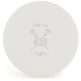 Lacrosse Team Mom Crossed Sticks Male Laser Engraved Lacrosse Ball (White Ball)