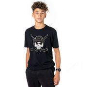 Hockey Short Sleeve Tee - Hockey Helmet Skull