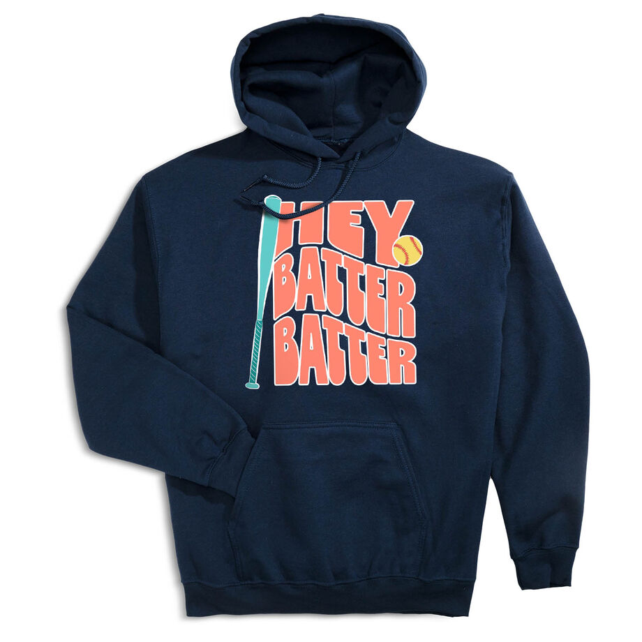 Softball Hooded Sweatshirt - Hey Batter Batter
