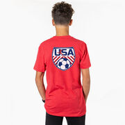 Soccer Short Sleeve T-Shirt - Soccer USA (Back Design)