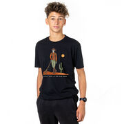 Guys Lacrosse Short Sleeve T-Shirt - Slingin Heat In The High Noon