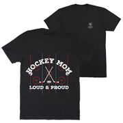 Hockey Short Sleeve T-Shirt - Loud and Proud Hockey Mom (Back Design) 
