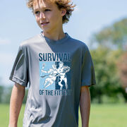 Guys Lacrosse Short Sleeve Performance Tee - Survival of the Fittest