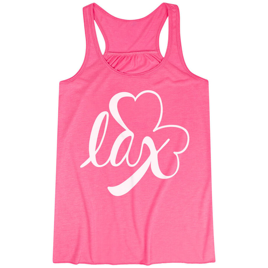 Girls Lacrosse Flowy Racerback Tank Top - Lax Shamrock