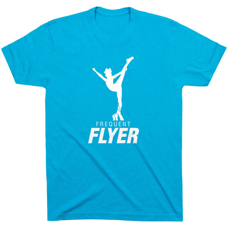 Cheerleading Short Sleeve T-Shirt - Frequent Flyer [Youth X-Large/Turquoise] - SS