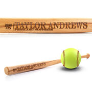 Engraved Mini Softball Bat - Player Information