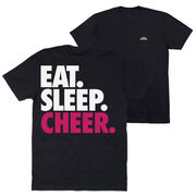 Cheerleading Short Sleeve T-Shirt - Eat Sleep Cheer (Back Design)