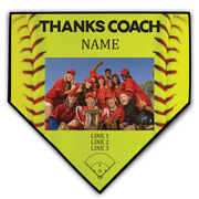 Softball Home Plate Plaque - Thank You Coach Photo