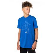 Soccer Short Sleeve T-Shirt - Soccer Guy Player Sketch