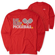 Pickleball Tshirt Long Sleeve - Eat. Sleep. Pickleball (Back Design)
