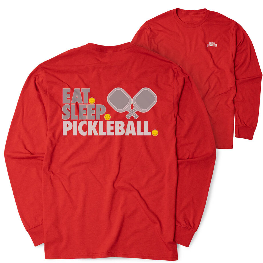 Pickleball Tshirt Long Sleeve - Eat. Sleep. Pickleball (Back Design)
