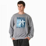 Guys Lacrosse Crewneck Sweatshirt - Survival of the Fittest