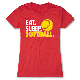 Softball Women's Everyday Tee - Eat. Sleep. Softball.