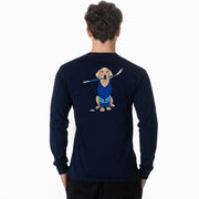 Hockey Tshirt Long Sleeve - Puck The Hockey Dog (Back Design)