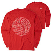 Volleyball Tshirt Long Sleeve - Volleyball Words (Back Design)