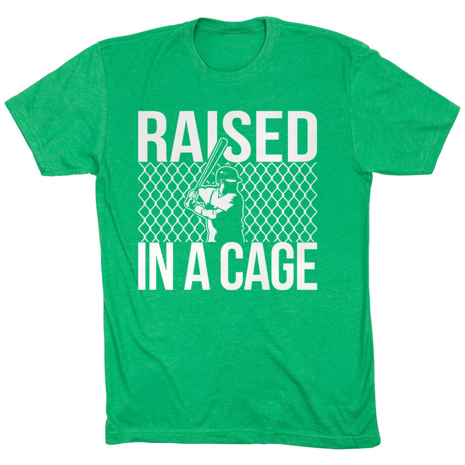 Baseball Tshirt Short Sleeve Raised in a Cage Baseball