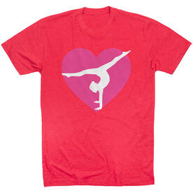 Gymnastics Short Sleeve T-Shirt - Gymnast Heart [Adult X-Large/Red] - SS