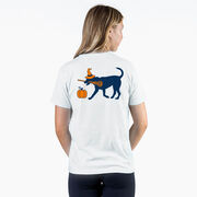 Girls Lacrosse Short Sleeve T-Shirt - Lula Witch Dog (Back Design)