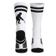 Hockey Woven Mid-Calf Socks - Player (White/Black)