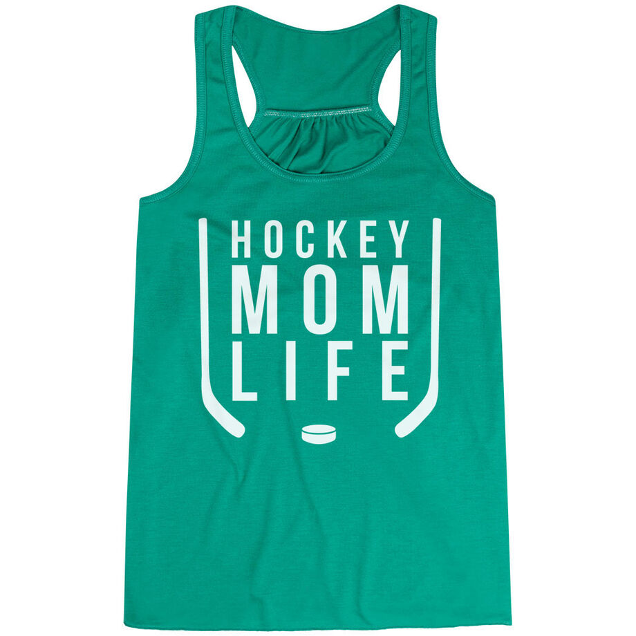 Hockey Flowy Racerback Tank Top - Hockey Mom Life