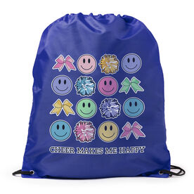 Cheerleading Drawstring Backpack - Cheer Makes Me Happy