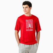 Guys Lacrosse Short Sleeve Performance Tee - Raised In a Cage