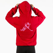 Hockey Hooded Sweatshirt - Neon Hockey Girl (Back Design)