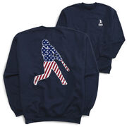 Baseball Crewneck Sweatshirt - Baseball Stars and Stripes Player (Back Design)