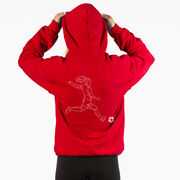 Soccer Hooded Sweatshirt - Soccer Girl Player Sketch (Back Design)