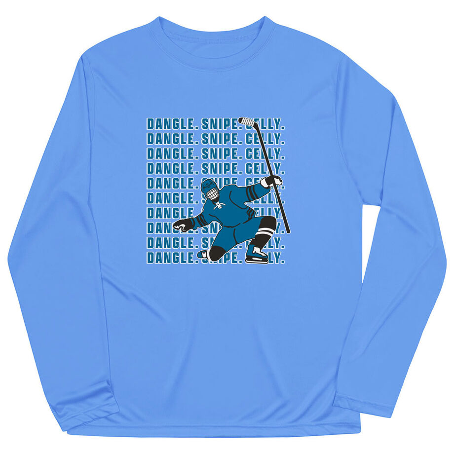 Hockey Long Sleeve Performance Tee - Dangle Snipe Celly Player