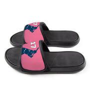 Softball Repwell&reg; Slide Sandals - Batter Silhouette with Number
