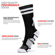 Hockey Woven Mid-Calf Socks - Player (Black/White)