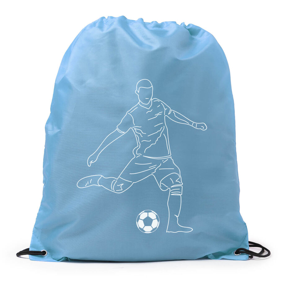 Soccer Drawstring Backpack - Soccer Guy Player Sketch