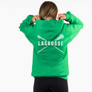 Girls Lacrosse Hooded Sweatshirt - Crossed Girls Sticks (Back Design)