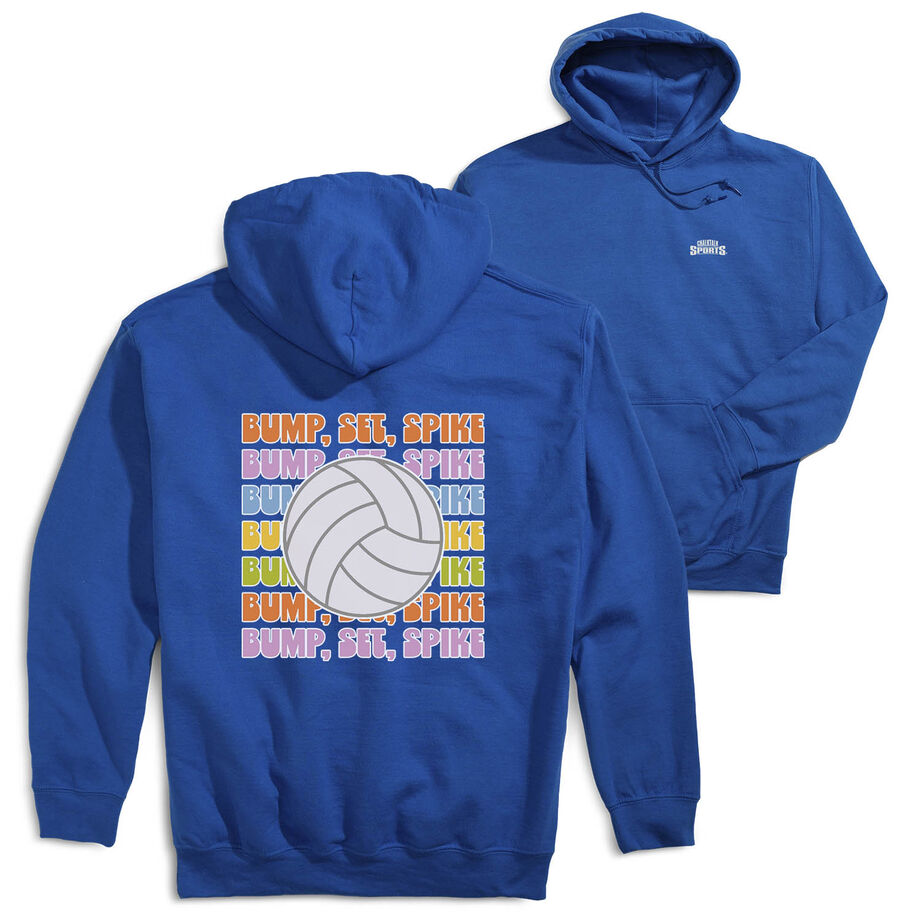 Volleyball Hooded Sweatshirt - Bump, Set, Spike (Back Design)