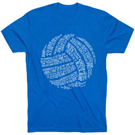 Volleyball T-Shirt Short Sleeve Volleyball Words [Youth Medium/Royal Blue] - SS