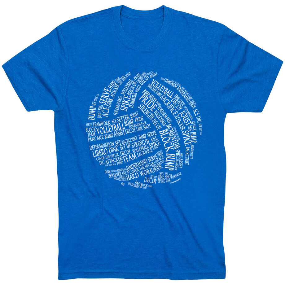 Volleyball T-Shirt Short Sleeve Volleyball Words