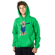 Baseball Hooded Sweatshirt - Dinger the Baseball Dog