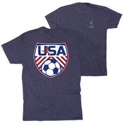 Soccer Short Sleeve T-Shirt - Soccer USA (Back Design)