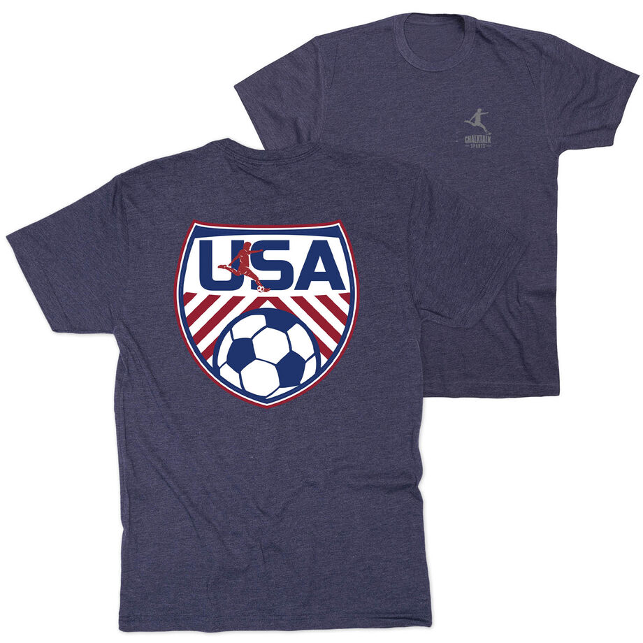 Soccer Short Sleeve T-Shirt - Soccer USA (Back Design)