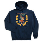 Guys Lacrosse Hooded Sweatshirt - Play Hard, Chill Easy